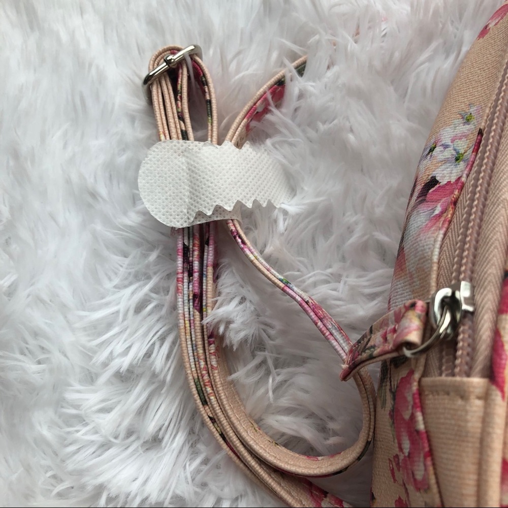 FLASH SALE 🖤🖤 FLORAL PRINT PINK TRENDY BACKPACK - Picture 7 of 10
